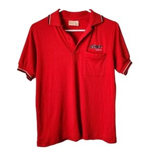 VINTAGE 70s‎ KAWASAKI NINJA Red Racing Polo Shirt Retro Moto Style motocore